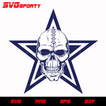 Dallas Cowboys Skull 3 svg, nfl svg, eps, dxf, png, digital file