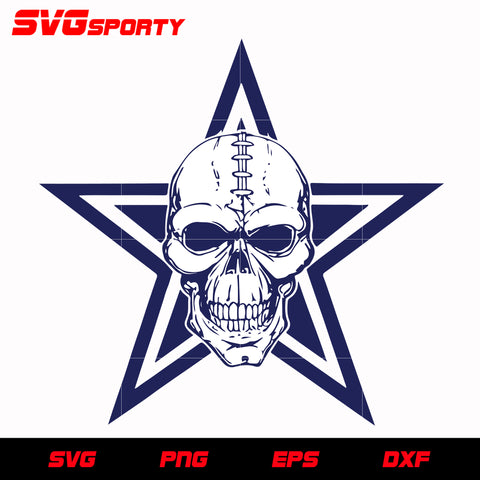 Dallas Cowboys Skull 3 svg, nfl svg, eps, dxf, png, digital file