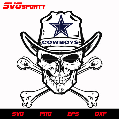 Dallas Cowboys Skull 5 svg, nfl svg, eps, dxf, png, digital file