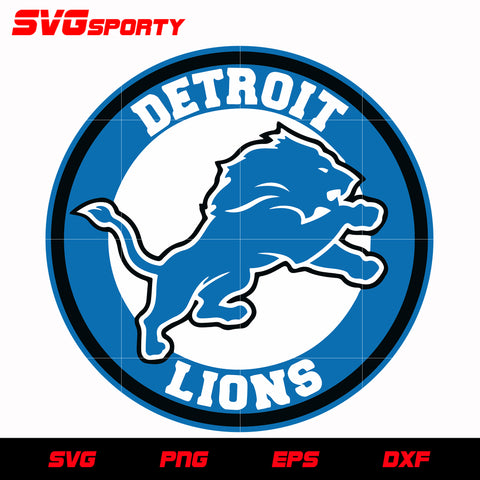 Detroit Lions Circle Logo svg, nfl svg, eps, dxf, png, digital file