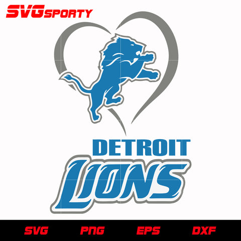 Detroit Lions Heart svg, nfl svg, eps, dxf, png, digital file