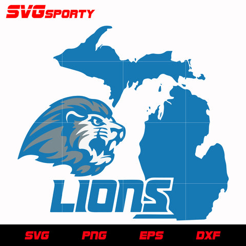 Detroit Lions Map svg, nfl svg, eps, dxf, png, digital file