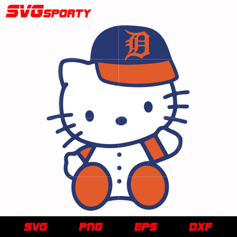 Detroit Tigers Hello Kitty svg, mlb svg, eps, dxf, png, digital file for cut