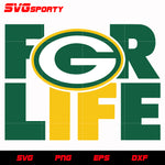 Green Bay Packers For Life svg, nfl svg, eps, dxf, png, digital file