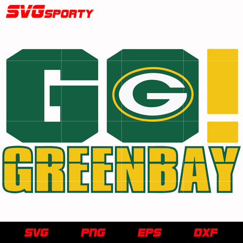Green Bay Packers Go svg, nfl svg, eps, dxf, png, digital file