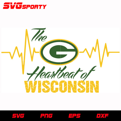Green Bay Packers Heartbeat svg, nfl svg, eps, dxf, png, digital file