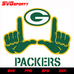 Green Bay Packers No.1 svg, nfl svg, eps, dxf, png, digital file