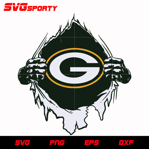 Green Bay Packers  Torn Shirt svg, nfl svg, eps, dxf, png, digital file