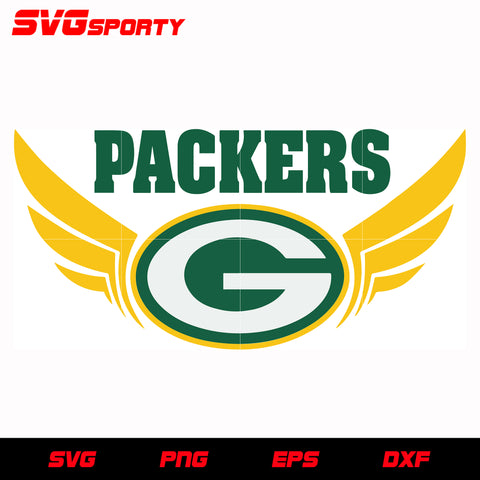 Green Bay Packers Wings svg, nfl svg, eps, dxf, png, digital file