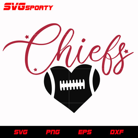 Kansas City Chiefs Heart 3 svg, nfl svg, eps, dxf, png, digital file