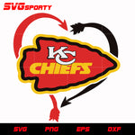 Kansas City Chiefs Heart svg, nfl svg, eps, dxf, png, digital file