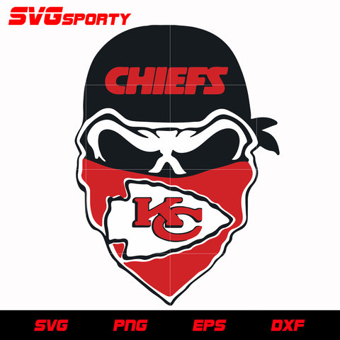 Kansas City Chiefs Skull svg, nfl svg, eps, dxf, png, digital file