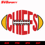 Kansas City Chiefs Text in Ball svg, nfl svg, eps, dxf, png, digital file