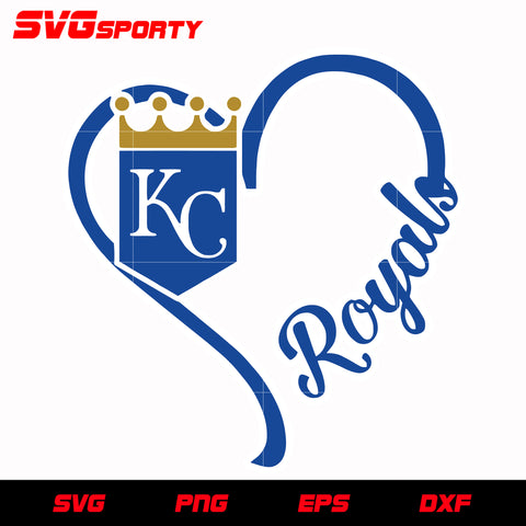 Kansas City Royals Heart svg, mlb svg, eps, dxf, png, digital file for cut