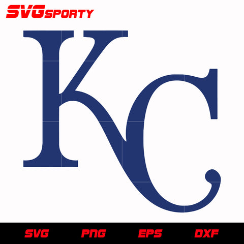 Kansas City Royals KC Text Logo svg, mlb svg, eps, dxf, png, digital file for cut
