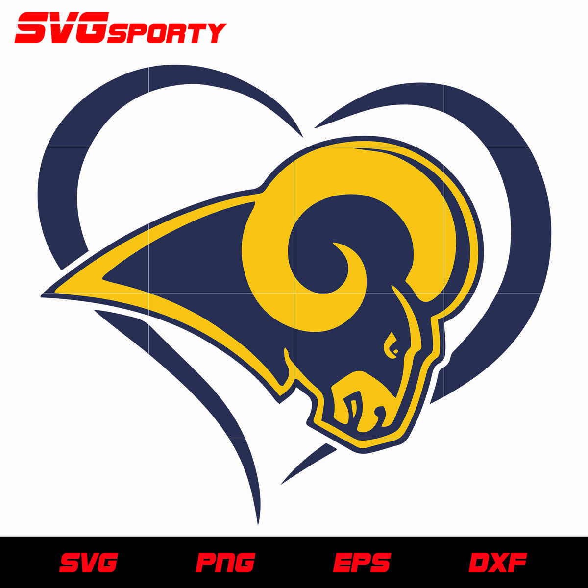 Los Angeles Rams Heart svg, nfl svg, eps, dxf, png, digital file – SVG ...