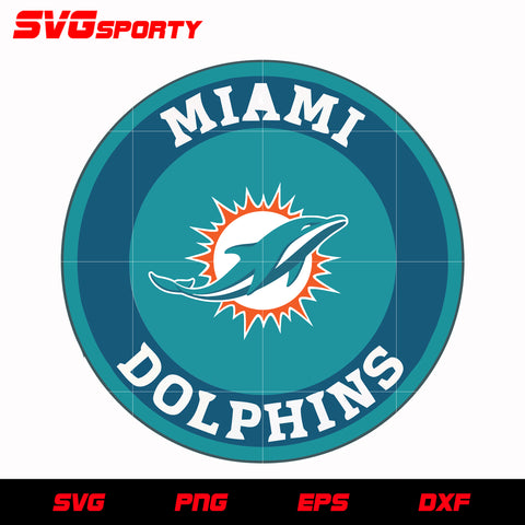 Miami Dolphins Circle Logo 2 svg, nfl svg, eps, dxf, png, digital file ...
