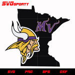 Minnesota Vikings Map svg, nfl svg, eps, dxf, png, digital file