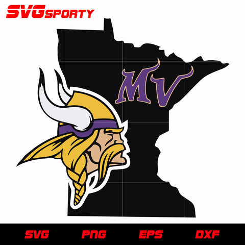 Minnesota Vikings Map svg, nfl svg, eps, dxf, png, digital file