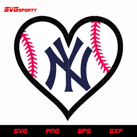 New York Yankees Heart Logo svg, mlb svg, eps, dxf,  png, digital file