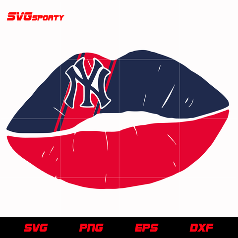 New York Yankees Lip svg, mlb svg, eps, dxf,  png, digital file