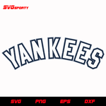 New York Yankees Text Logo SVG,  yankees svg, mlb svg, eps, dxf,  png, digital file