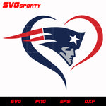 New England Patriots Heart 2 svg, nfl svg, eps, dxf, png, digital file