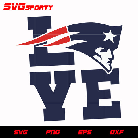 New England Patriots Love svg, nfl svg, eps, dxf, png, digital file