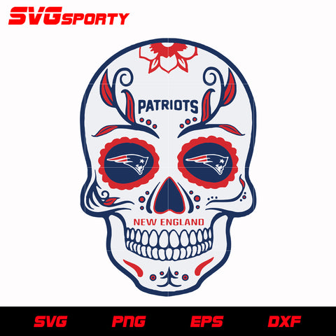 New England Patriots Skull svg, nfl svg, eps, dxf, png, digital file