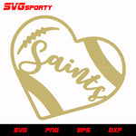 New Orleans Saints Heart 2 svg, nfl svg, eps, dxf, png, digital file