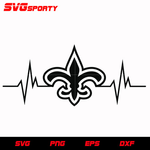 New Orleans Saints Heartbeat svg, nfl svg, eps, dxf, png, digital file
