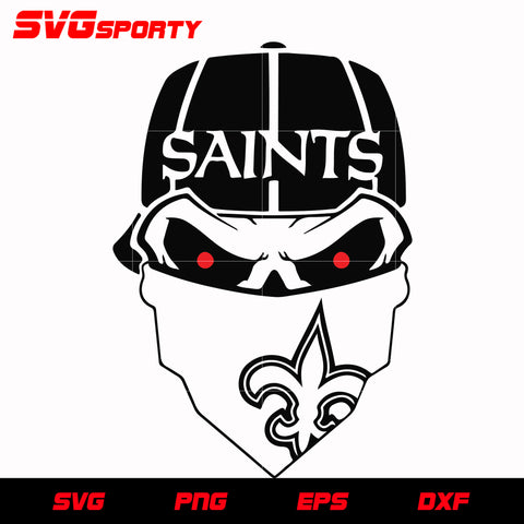 New Orleans Saints Skull 3 svg, nfl svg, eps, dxf, png, digital file