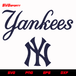 New York Yankees Text Logo svg, mlb svg, eps, dxf,  png, digital file