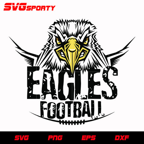Let's Go Eagles Sports Team Mascot SVG PNG DXF & EPS Cut Files By