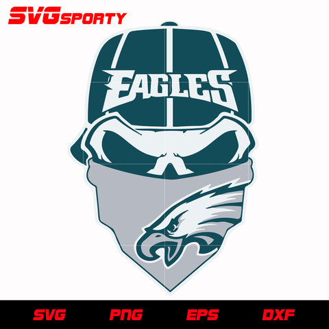 Philadelphia Eagles Skull svg, nfl svg, eps, dxf, png, digital file