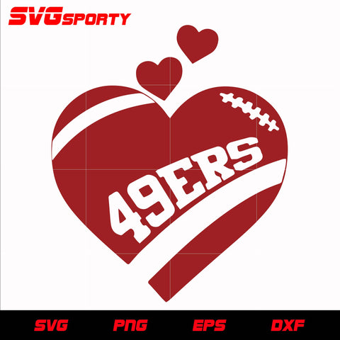 San Francisco 49ers Heart svg, nfl svg, eps, dxf, png, digital file