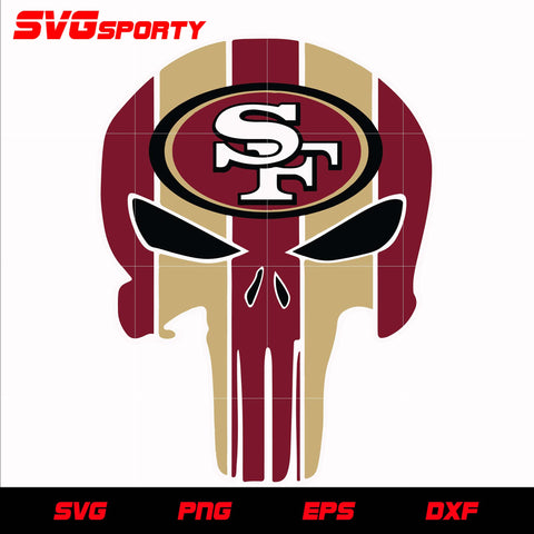 San Francisco 49ers Skull svg, nfl svg, eps, dxf, png, digital file