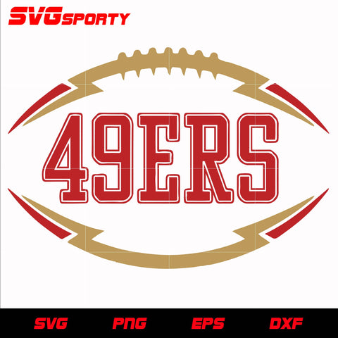 San Francisco 49ers Text in Ball 2 svg, nfl svg, eps, dxf, png, digital file