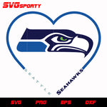 Seattle Seahawks Heart 2 svg, nfl svg, eps, dxf, png, digital file