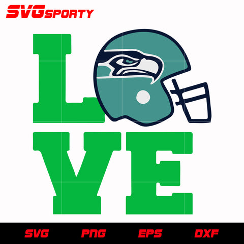 Seattle Seahawks Love 2 svg, nfl svg, eps, dxf, png, digital file