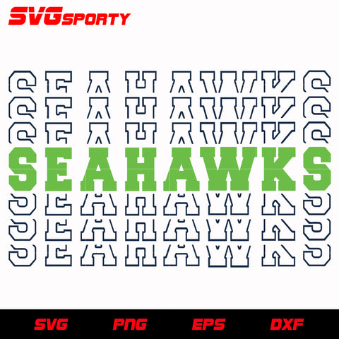 Seattle Seahawks Mirrored Text svg, nfl svg, eps, dxf, png, digital file