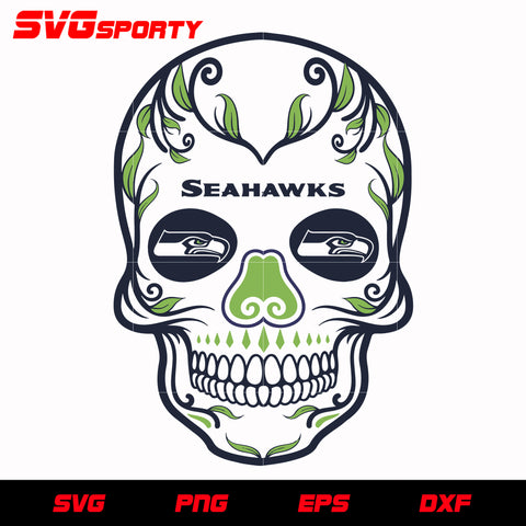 Seattle Seahawks Skull 2 svg, nfl svg, eps, dxf, png, digital file