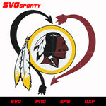 Washington Redskins Heart svg, nfl svg, eps, dxf, png, digital file